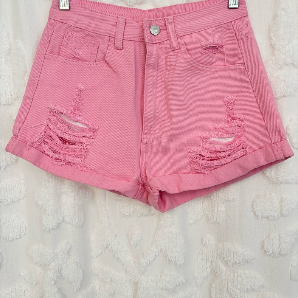 Junior XS Pink Distressed Shorts